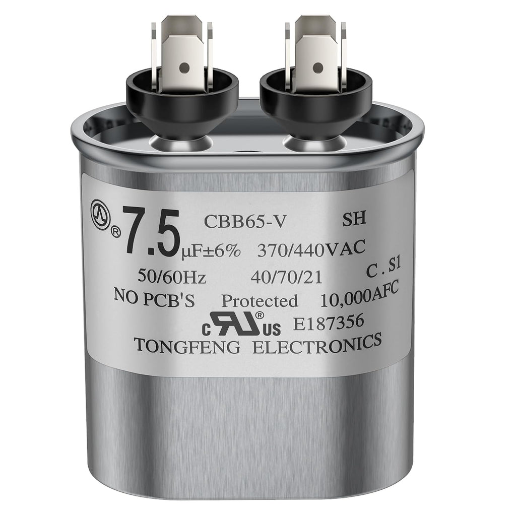 7.5 uF ±6% Capacitor, 7.5 MFD CBB65 Capacitor 370/440V AC for AC Motor Run