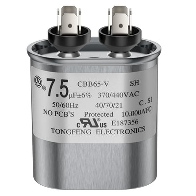 7.5 uF ±6% Capacitor, 7.5 MFD CBB65 Capacitor 370/440V AC for AC Motor Run