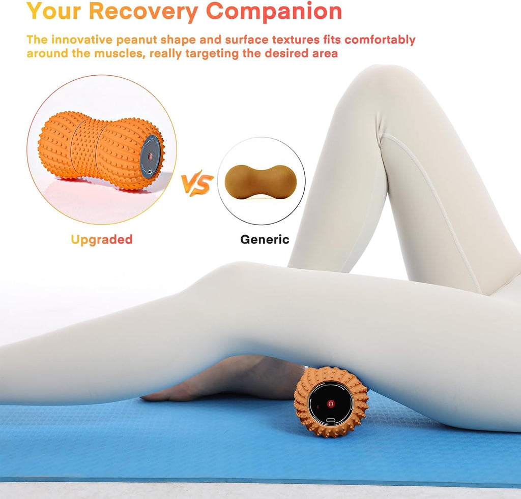 2 in 1 Vibrating Peanut Massage Ball with 6 Massaging Modes and Bluetooth Speaker, Rechargeable Vibrating Massage