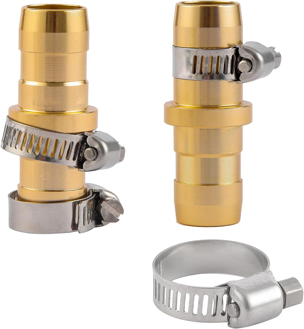 2 Pack Garden Hose Connector Repair Mender Kit with Stainless Clamp,Fits 3/4"-5/8" Water Hose Repair Fitting