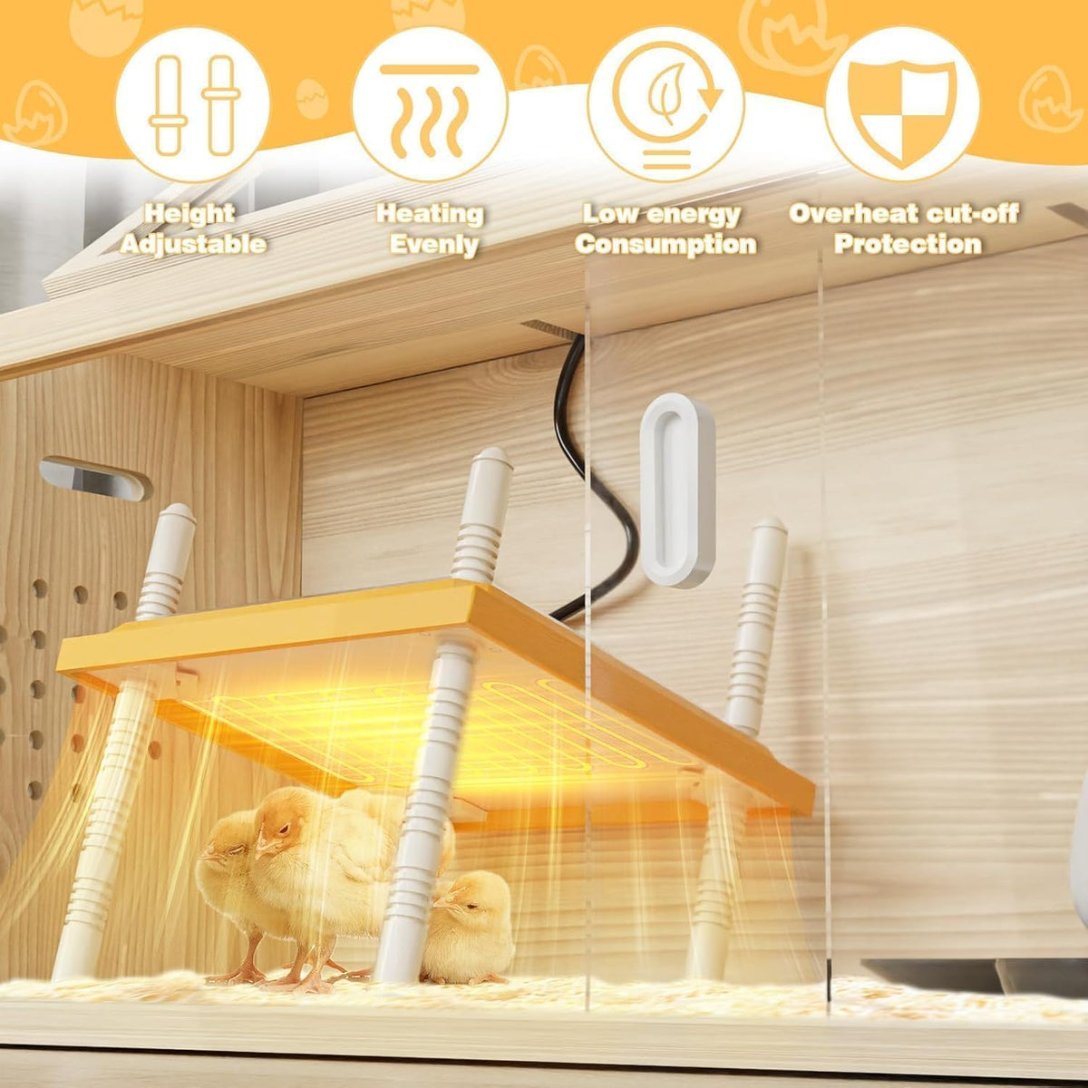 Brooder Box for Chicks Wooden Chick Brooder for Baby Chicks, Ducks