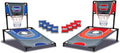 Sports Basketball Net Cornhole Board Set, Basketball & Cornhole in One, Includes 8 Red/Blue Bean Bags, Convenient
