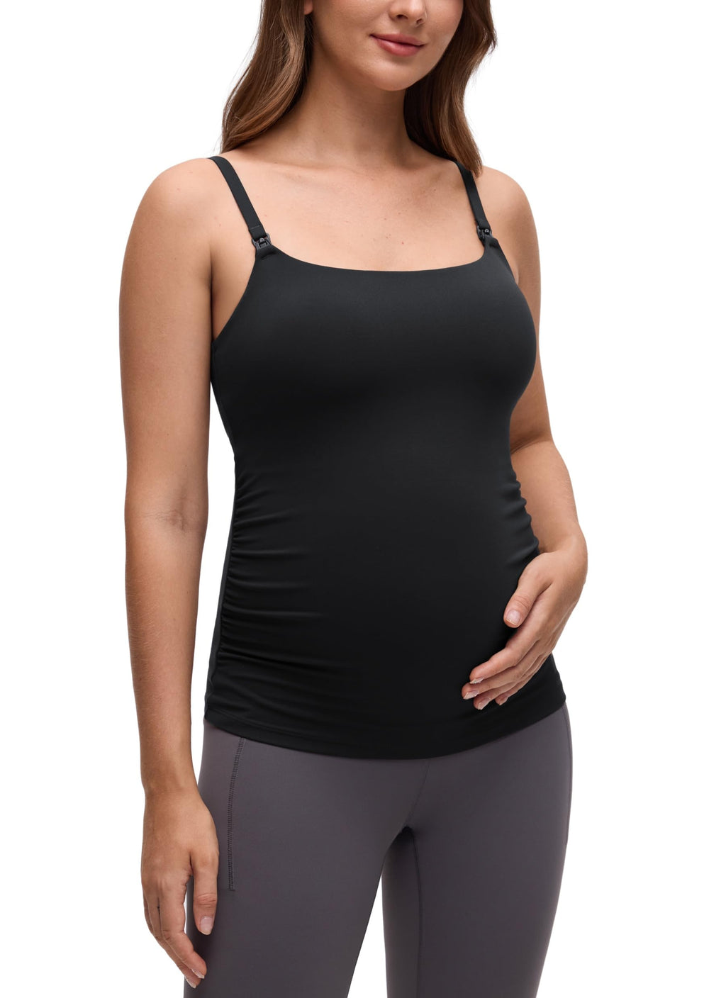 Maternity Nursing Tank Tops Black Medium