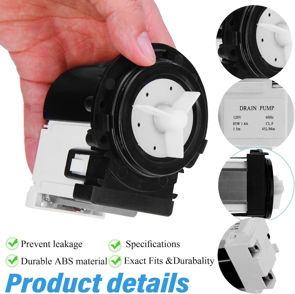 4681EA2001T Washer Drain Pump Motor Compatible with LG and Kenmore Washers