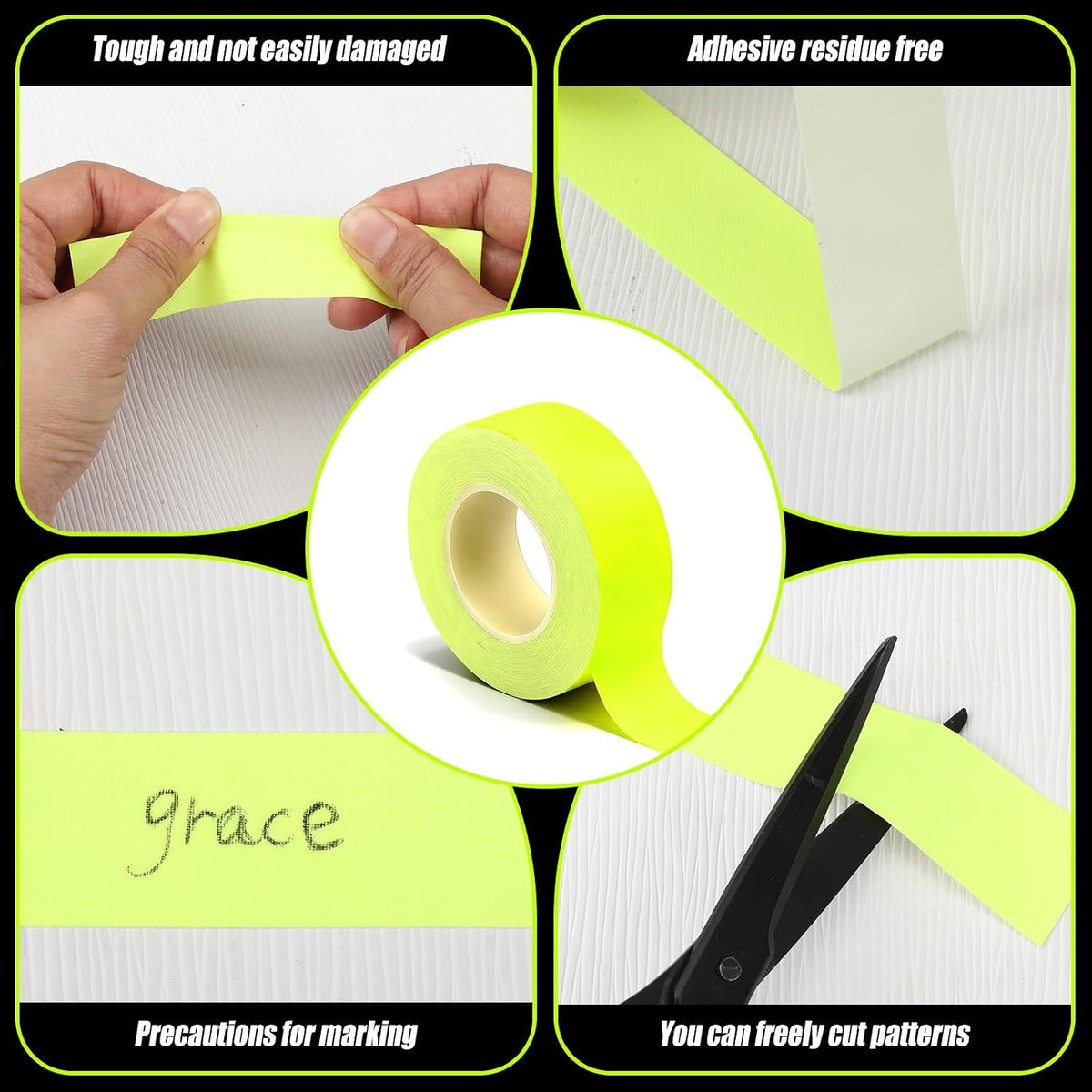Spike Tapes, Neon Gaffer Tape, Fluorescent Blacklight UV Reactive Spike Tapes