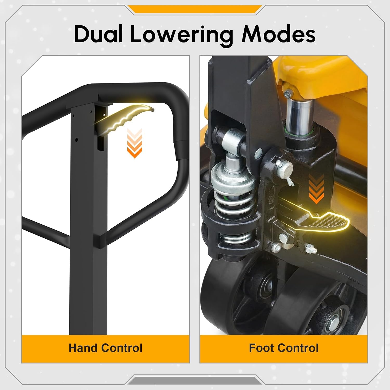 Hand Pallet Jack Truck Duty Industrial Pallet Truck 5500lbs Capacity, 27'' W x 48'' L Forks for Material Handling