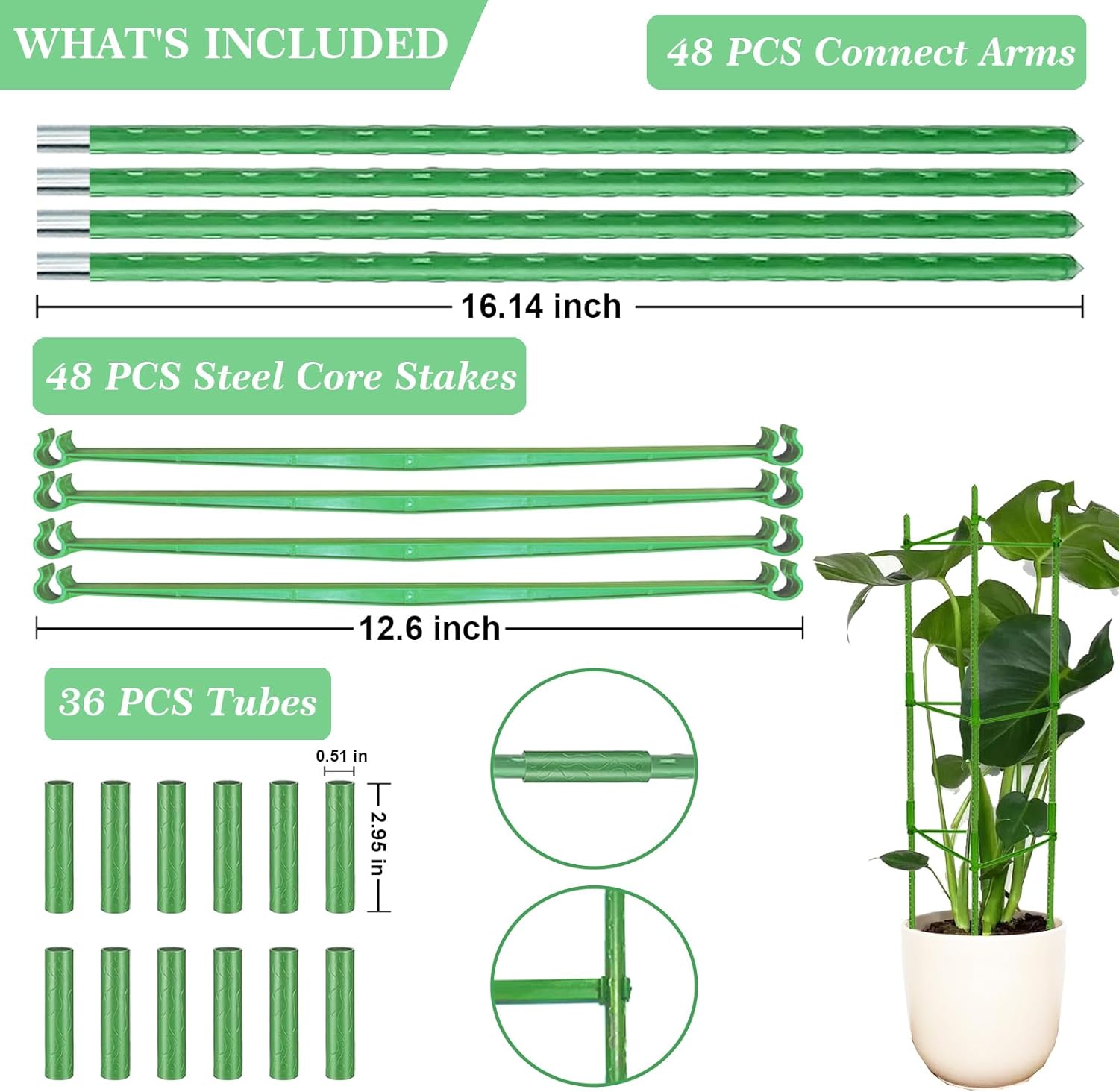 66Inch Tall Tomato Cage for Garden, 4Pack Plant Support Heavy-Duty Garden Stakes, Tomato Trellis for Potted Plants