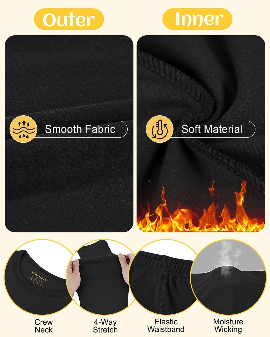 Kids Thermal Underwear Long Johns for Boys Girls Base Layer Toddler Thermal Set Ultra Soft