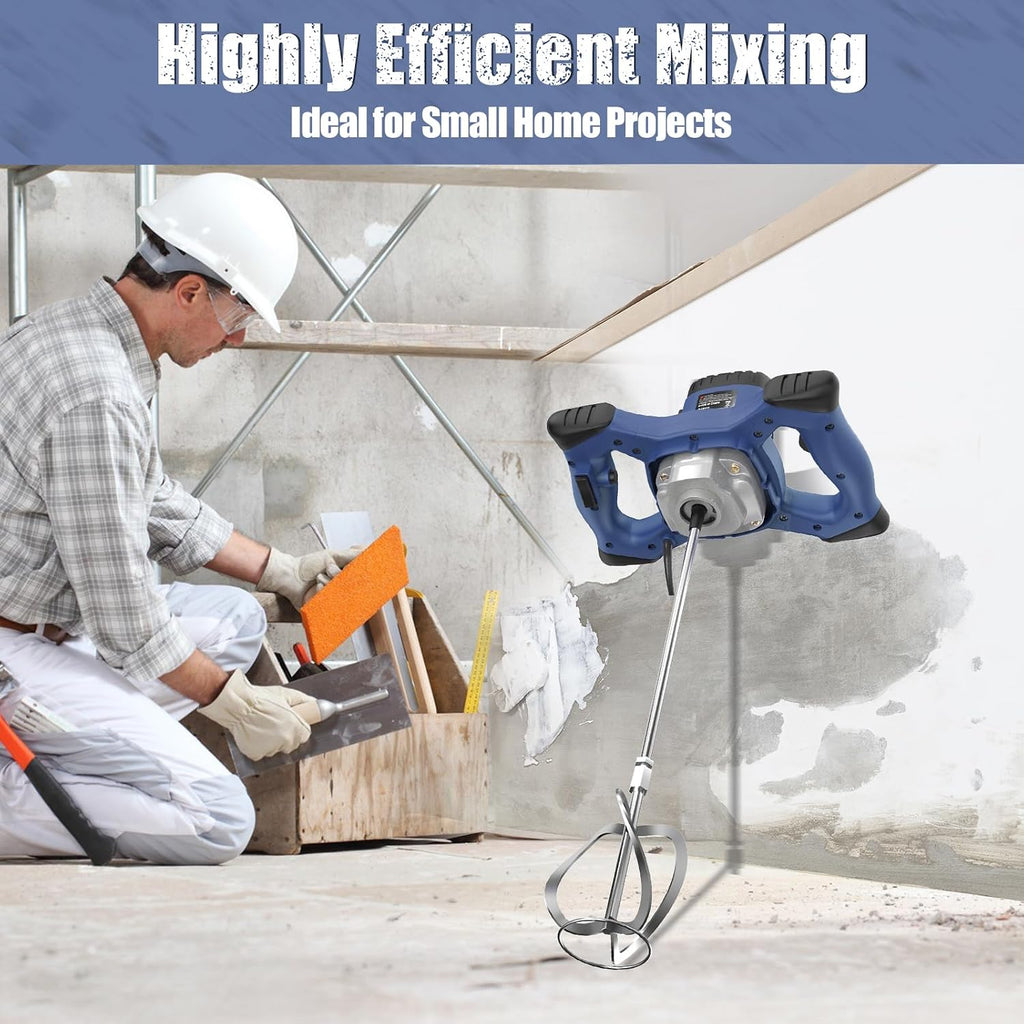 Handheld Cement Mixer, Portable Concrete Mixer,110V 6 Speed Mixing Drill, 2100W Drill Mixer for mud,Motar,Paint