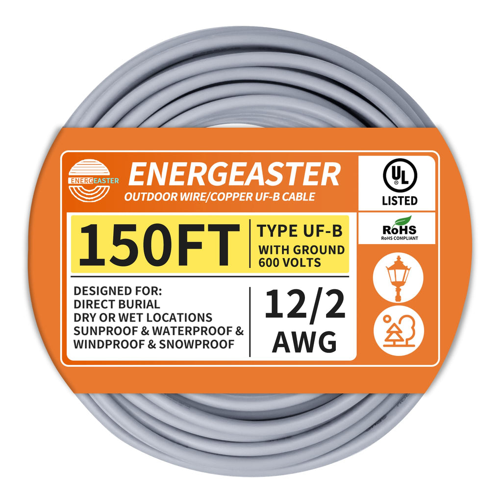 Energeaster 12/2 UF-B 150FT Solid Underground Feeder Direct Burial Cable