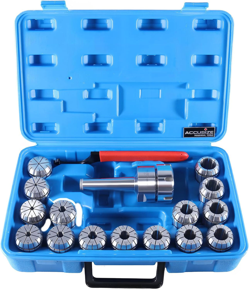 Accusize MT3 Shank ER40 Chuck with 15-Piece Collet Kit, 0223-0308
