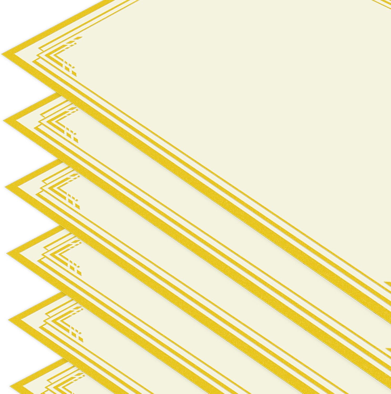 25 Sheets Certificate Paper 8.5 x 11 for Printing, Blank Gold Foil Border Diploma Paper, 180 GSM Award Certificate