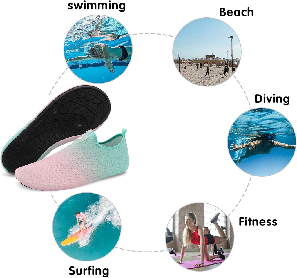 Womens Mens Water Shoes Quick Dry Beach Swim Shoes Barefoot Aqua Socks Outdoor Sand Socks for Pool River Diving