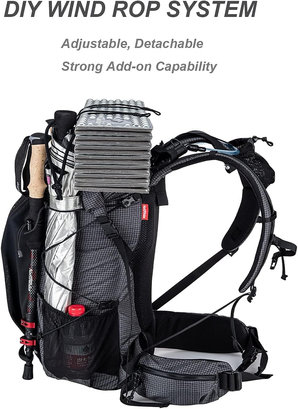 Hiking Camping Backpack 45L/65L Lightweight Internal Frame with Rain Cover for Backpacking Outdoor Sports ((40+5) L
