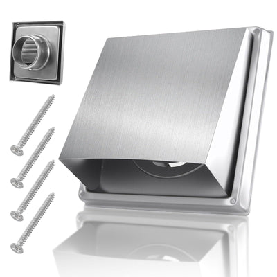 5in Stainless Steel Dryer Vent Cover, Metal Dryer Vent Cover Outdoor Wall, Louvered Outdoor Dryer VenT CoveR For Range Hood VenT, Dryer VeNt, Ac VeNt, House(100mm(4in))