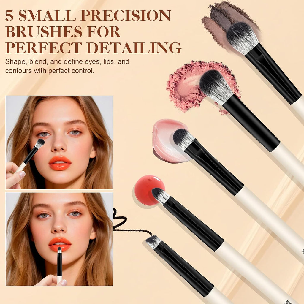Makeup Brushes, 16Pcs Brush Kit Premium Synthetic Foundation Powder Contour Concealer Blush Highlighter Brush Set