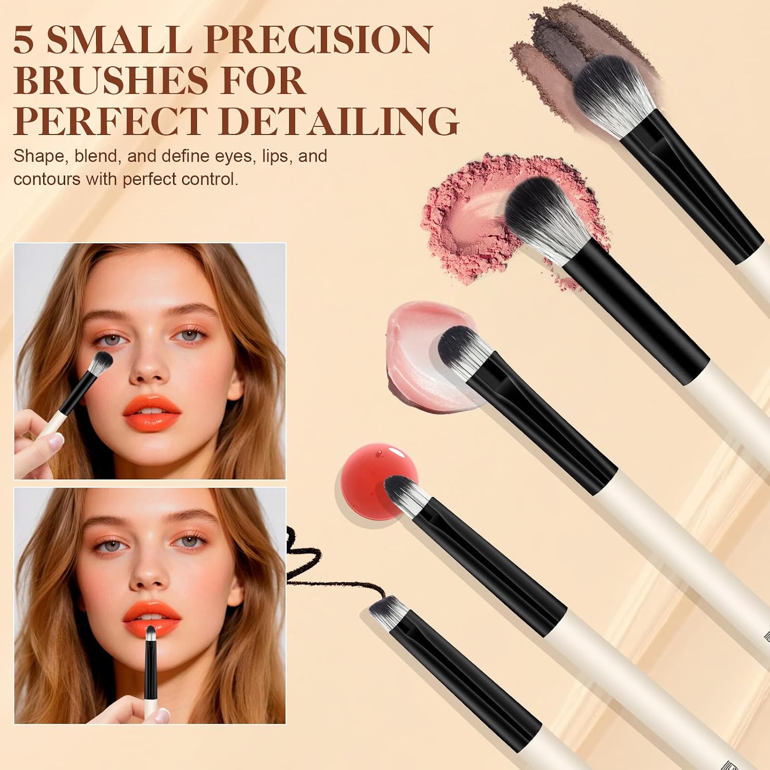 Makeup Brushes, 16Pcs Brush Kit Premium Synthetic Foundation Powder Contour Concealer Blush Highlighter Brush Set