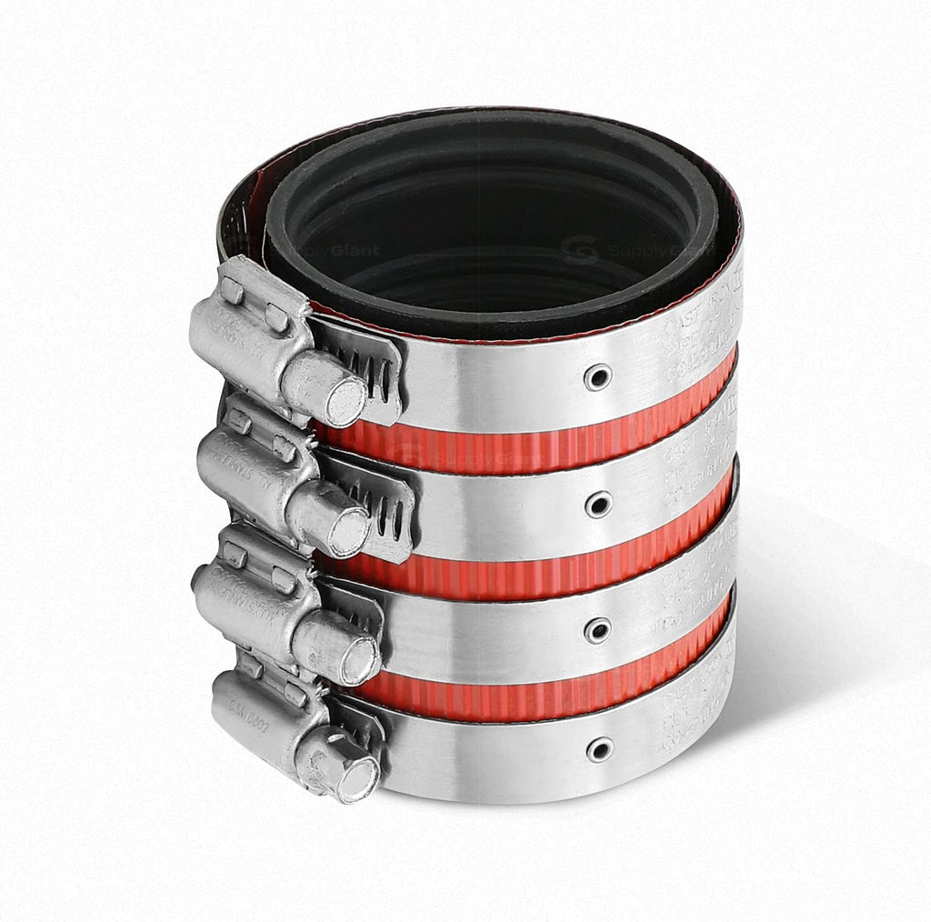 Supply Giant 37422CS No-Hub Coupling Heavy Duty Colored Shield, 2 inch, Red