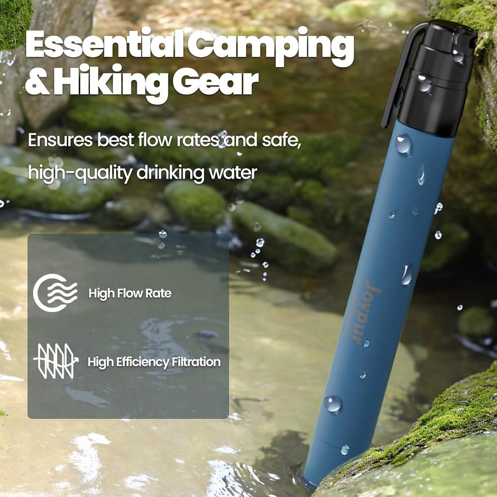 Portable Water Filter Straw Survival, Essential Camping & Hiking Gear, Water Purification Straw for Travel, Biking
