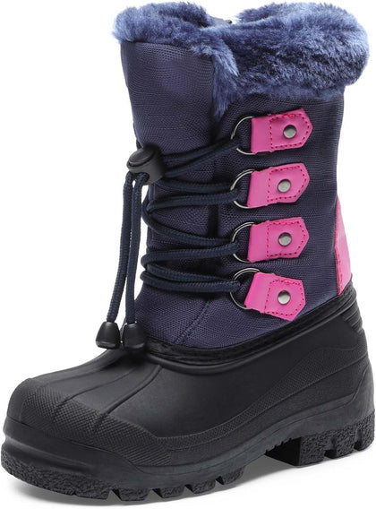 Unisex Snow Waterproof Winter Boots | Warm Faux Fur Lined Outdoor Secure Grip Anti Slip Outsole Easy Wear Windproof
