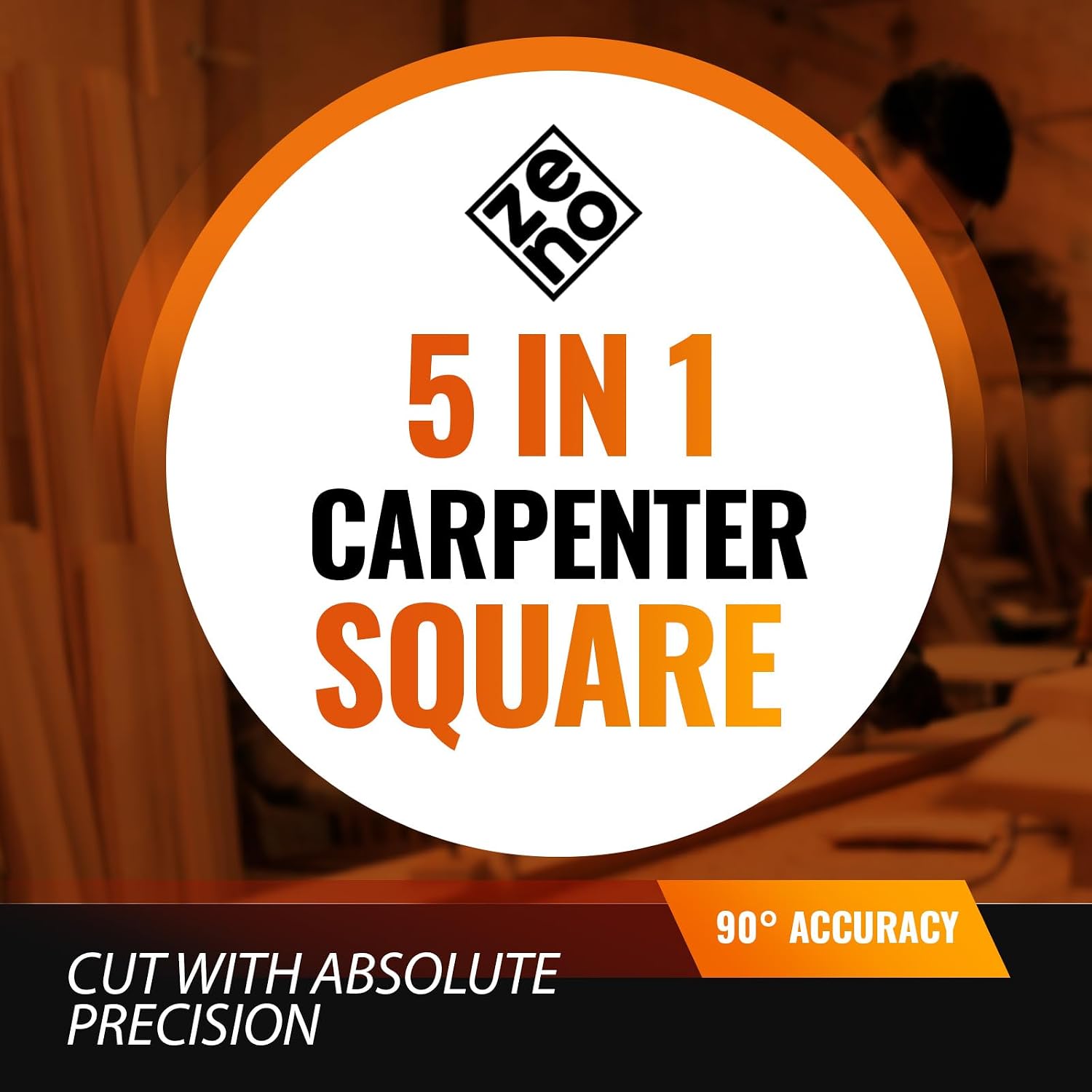 Carpenter Square 7 inch - All-in-1 Multi-Purpose Tools: Carpenter Pencils, Extra Leads, Protractor, Ruler, Marking