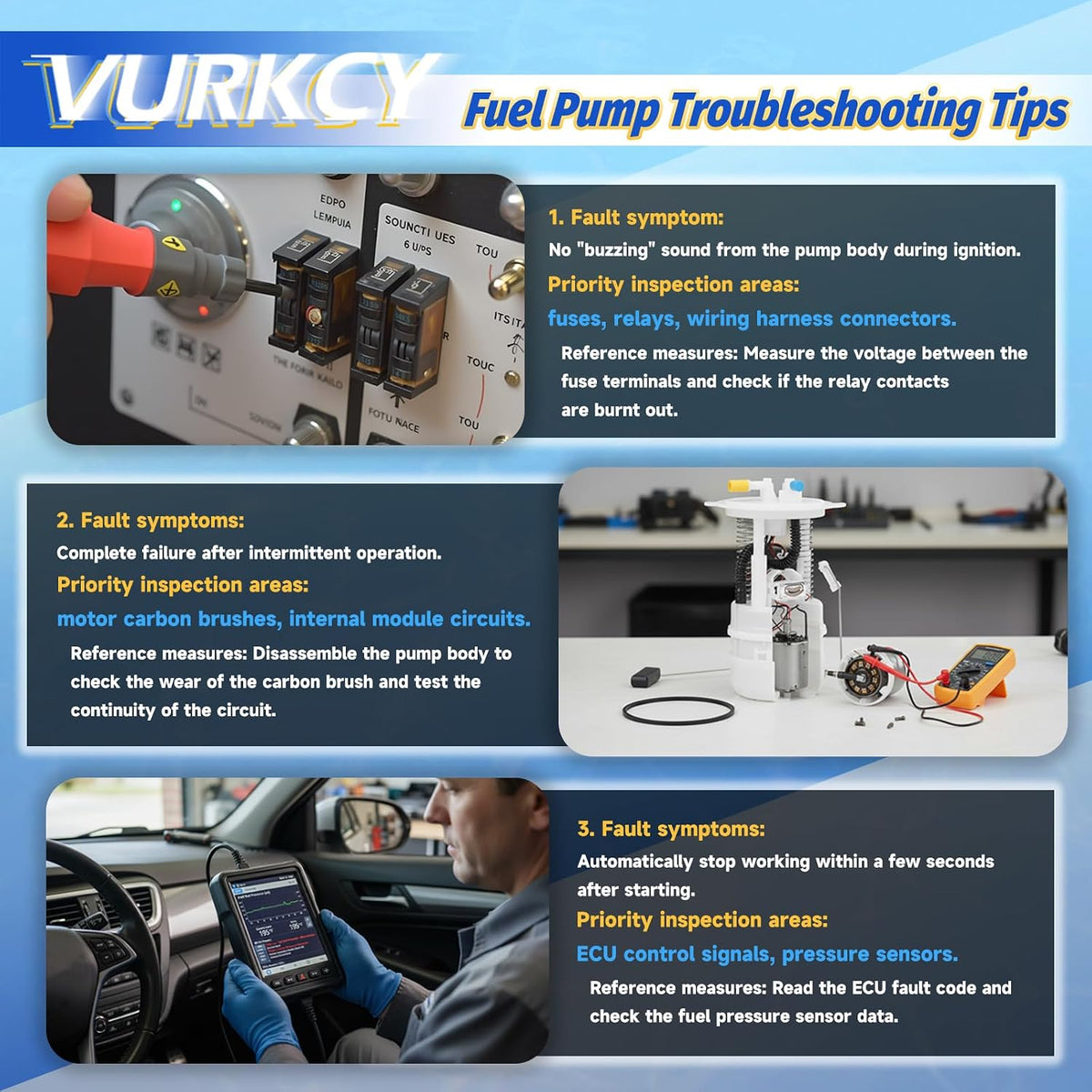 Vurkcy Electric Fuel Pump Assembly Compatible with 2001-2005 Honda Civic