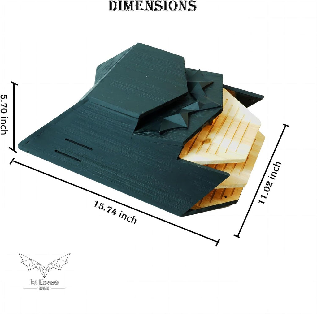 Caped Hero Bat House for Outdoors - Wooden Large Three Chamber Box Perfectly Designed to Attract Bats