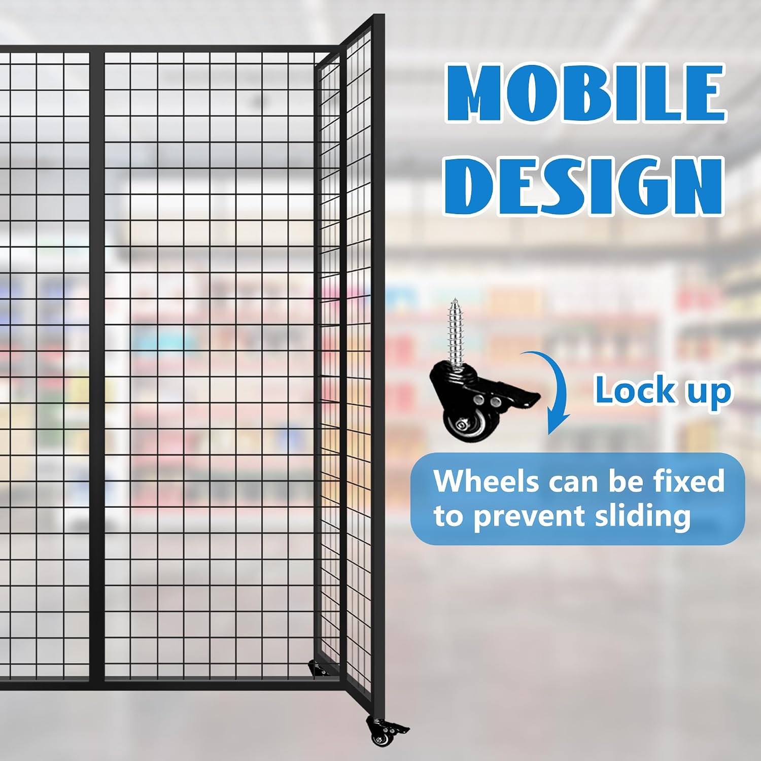 Grid Wall Panels, Grid Wall with Wheels,4x5.5Ft Gridwall Panel Display Stand,Sturdy Art Display Panels, Grid Display