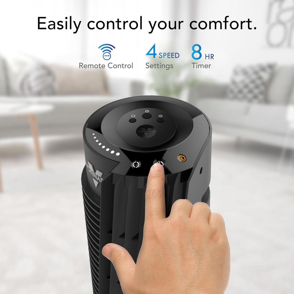 OSC84 41" Whole Room Oscillating Tower Fan, Remote Control, 70-Degree Oscillation, Quiet Operation, 4 Speed Settings