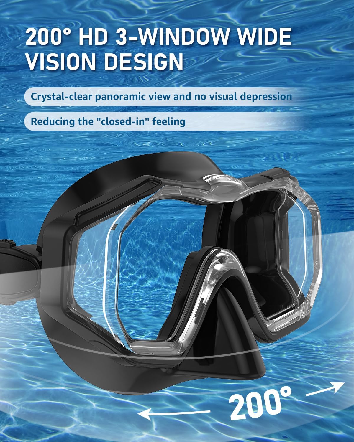 WSTOO Swim Goggles with Nose Cover for Ages 5-12, Youth, Adults, Unisex | Anti-Choking Design, Shatter-Resistant