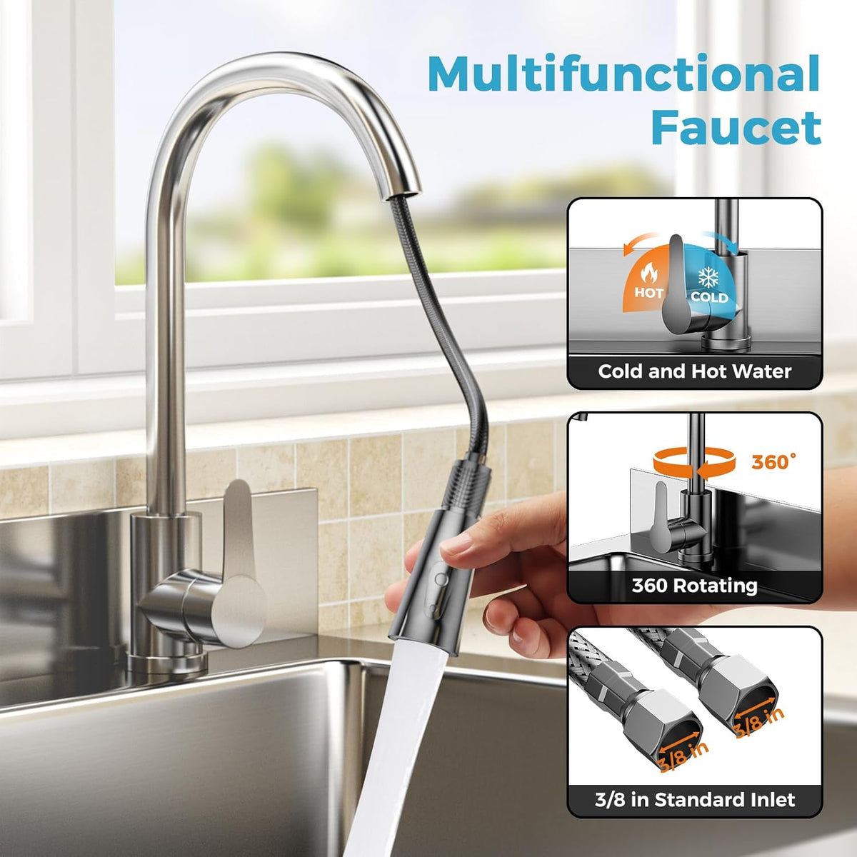 Stainless Steel Utility Sink Freestanding Single Bowl Garage Sink 25 Inch