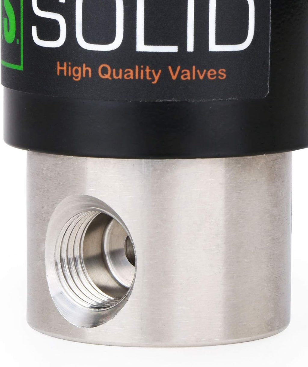 U.S. Solid 1/4" Stainless Steel Electric Solenoid Valve 12VDC Normally Closed VITON