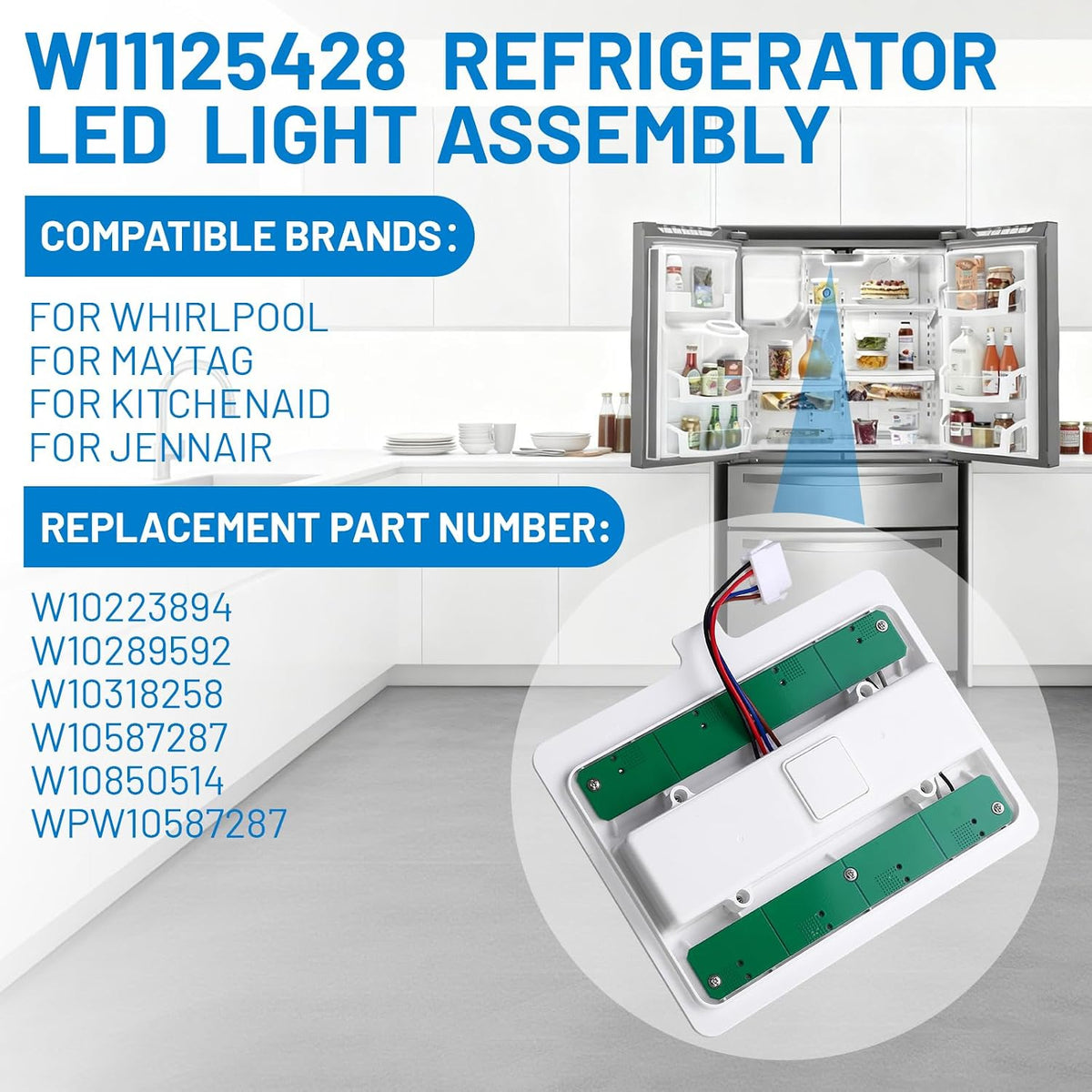 WRX735SDBM03 WRX735SDBM00 Refrigerator LED Light Assembly
