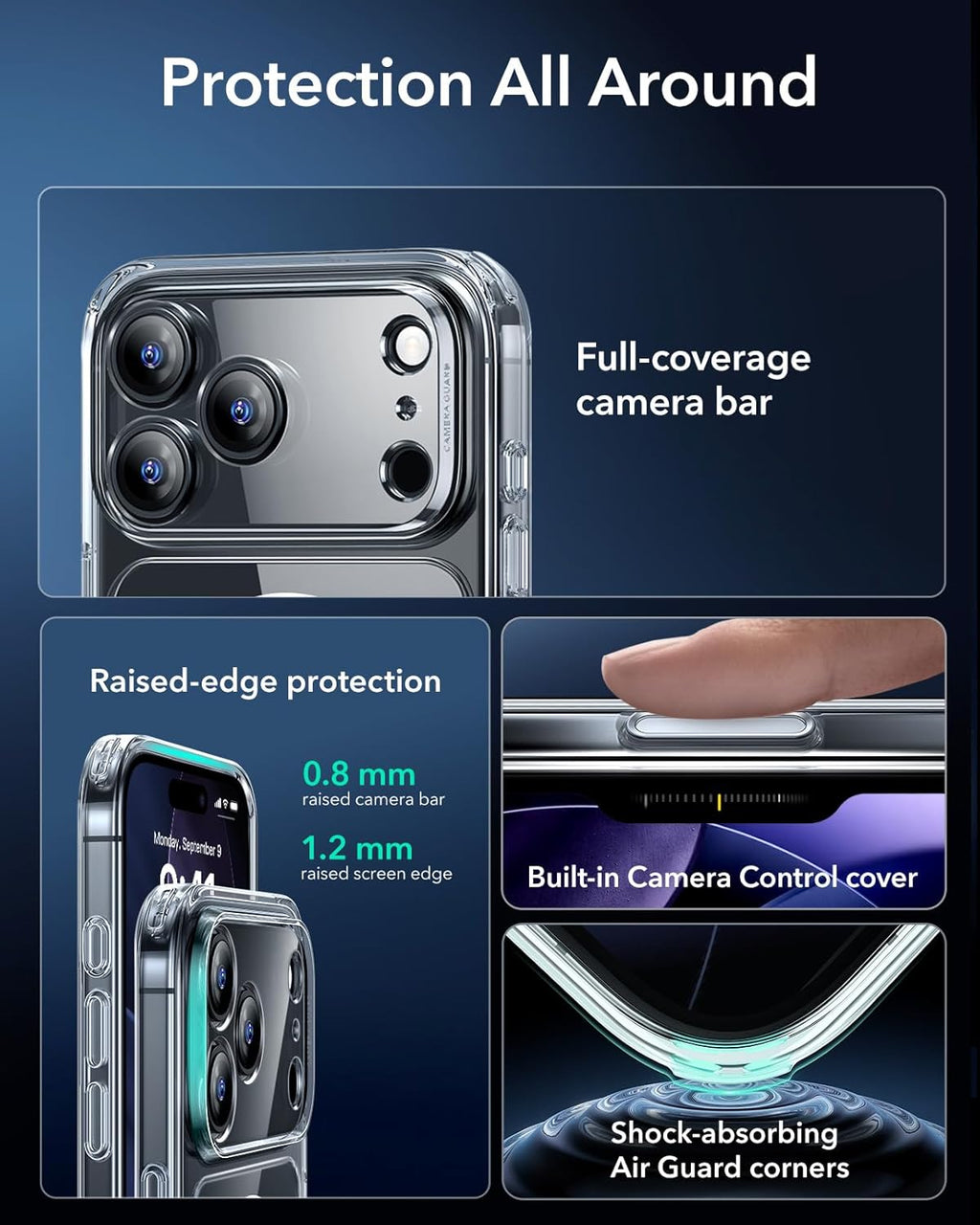 for iPhone 17 Pro Case, Camera Control Cover, Compatible with MagSafe, Shockproof Military-Grade Protection, Magnetic