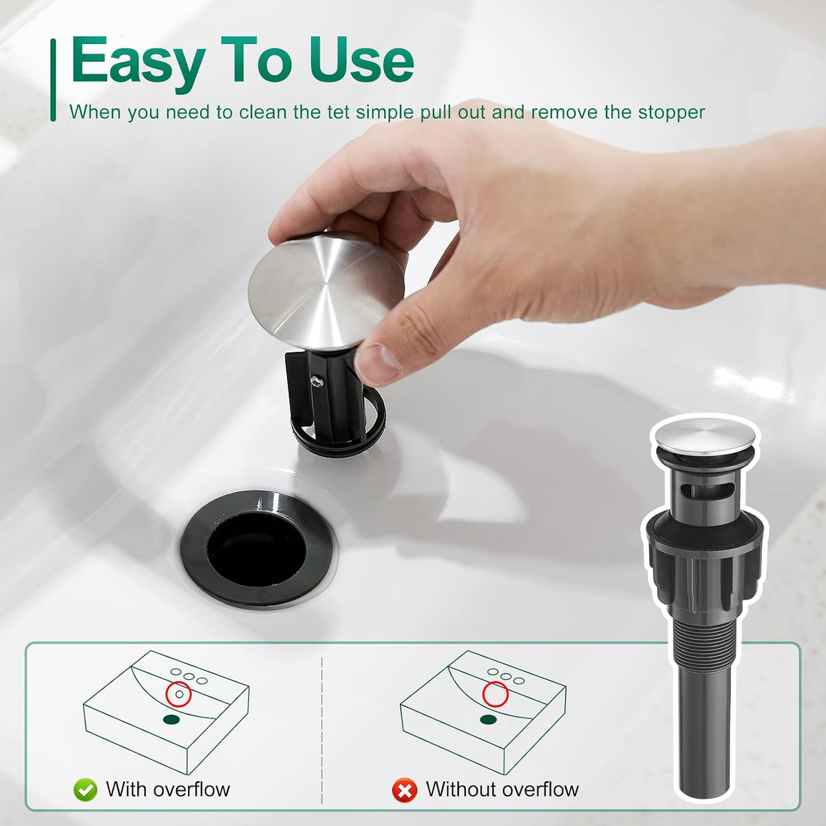 Brushed Nickel Bathroom Faucet Single Handle Bathroom Vanity Sink Faucet with Pop-up Drain, Rv Lavatory Vessel Faucet