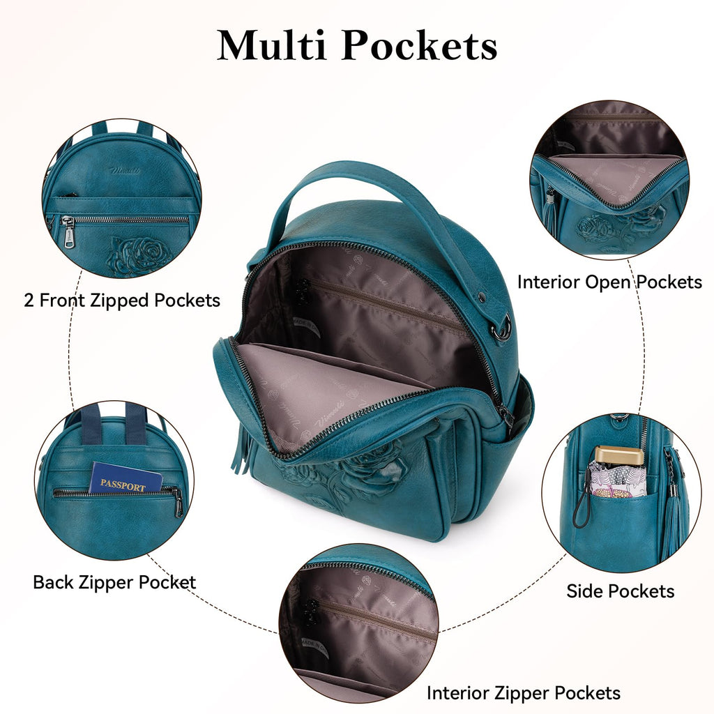 Mini Backpack Purse for Women,Vegan Leather Small Backpack for Daily