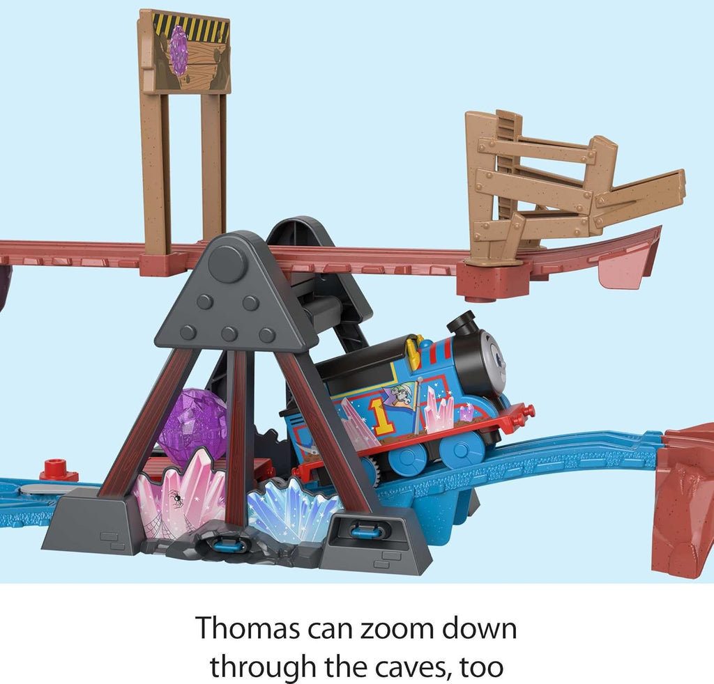 Thomas & Friends Motorized Toy Train Set Crystal Caves Adventure with Thomas, Tipping Bridge & 8 Ft of Track for