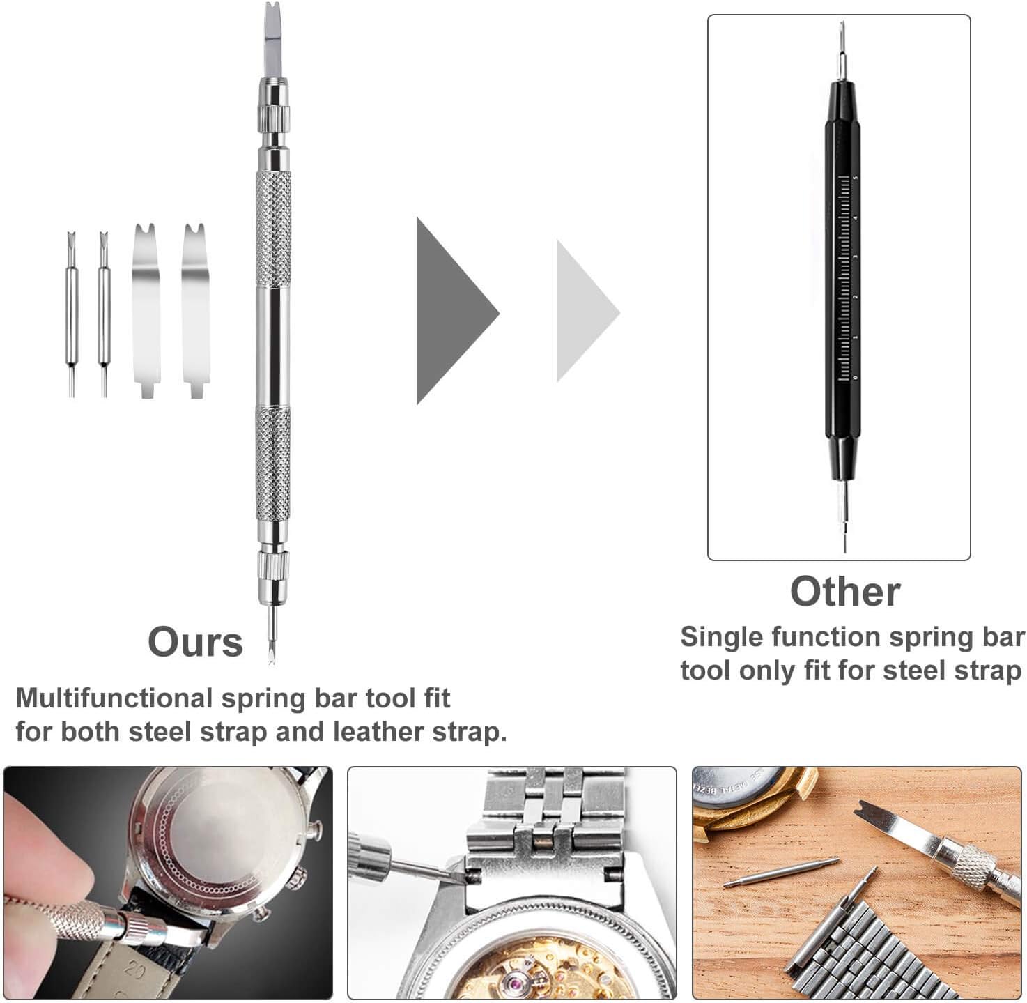 Watch Repair Kit, Anezus 187Pcs Watch Tool Kit with Watch Link Pin Remover Tools and Watch Back Case Removal Tools