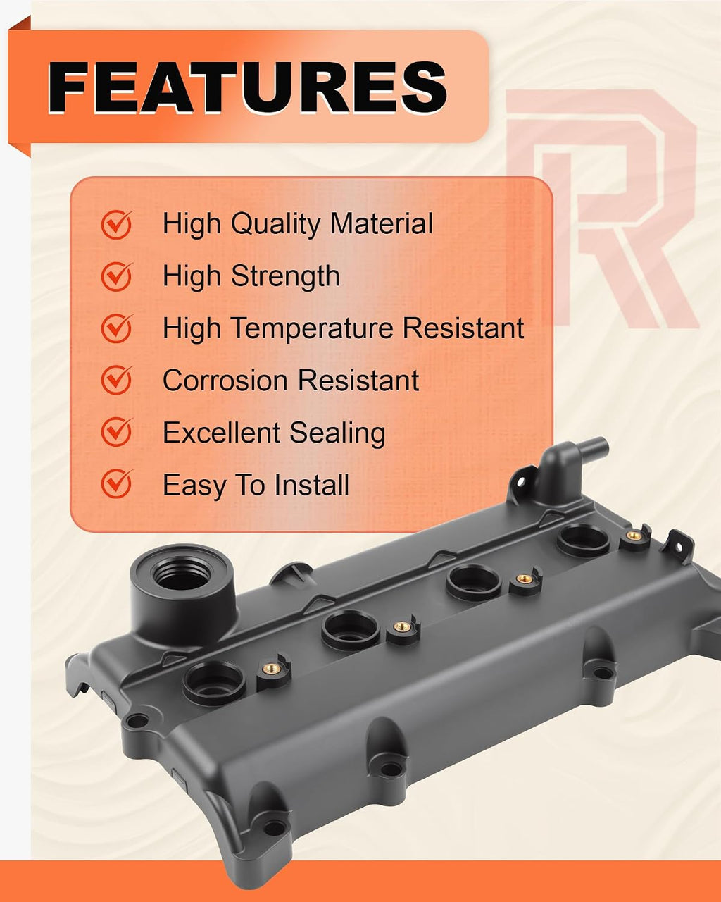 Engine Valve Cover w/Gasket, Bolts, Oil Cap for Select Ni-ssan 2.5L Models