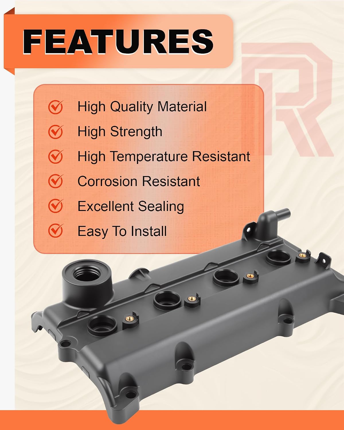 Engine Valve Cover w/Gasket, Bolts, Oil Cap for Select Ni-ssan 2.5L Models