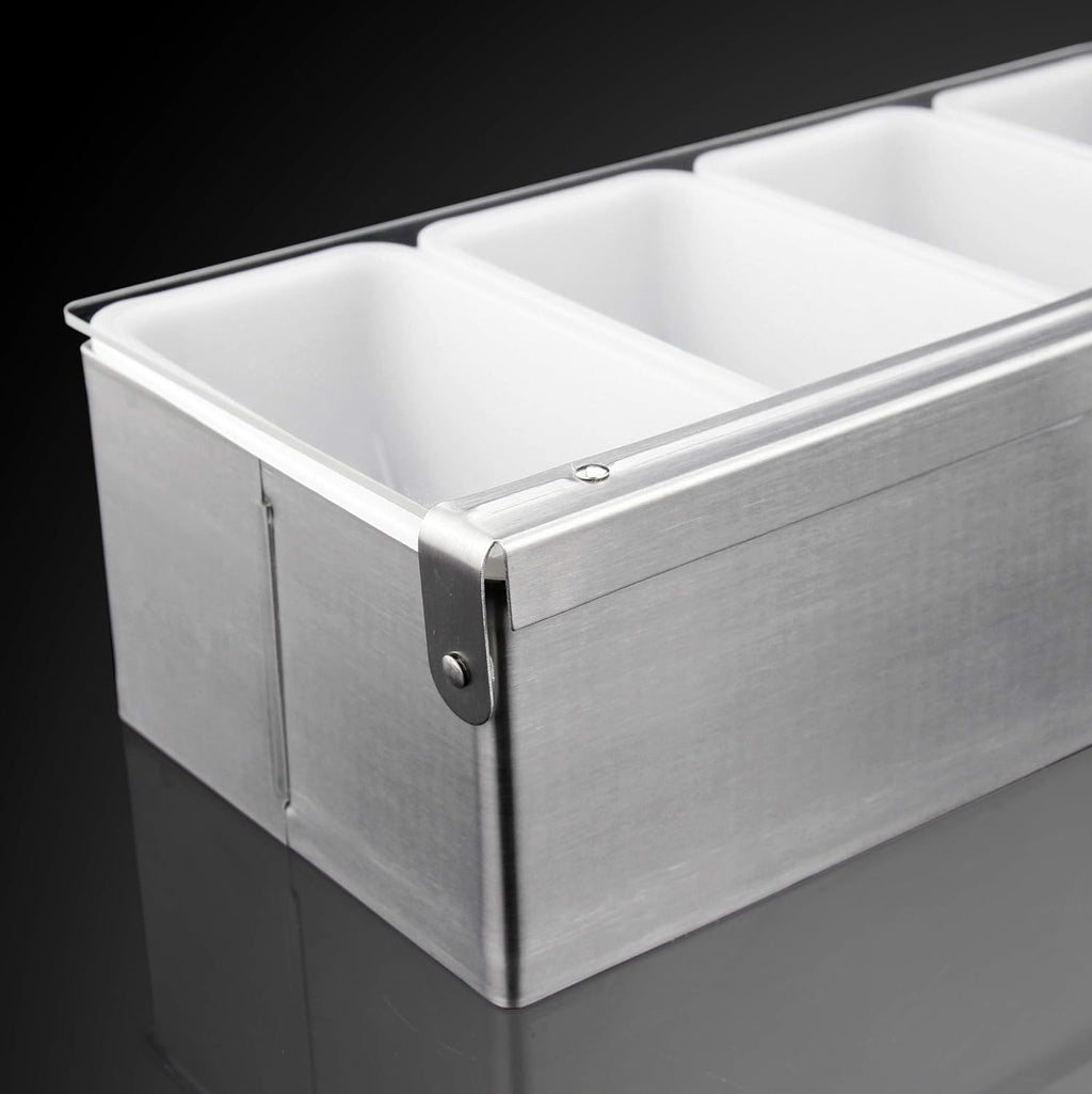 48032 Stainless Steel Condiment Dispenser with 5 Compartments (No Ice Tray)