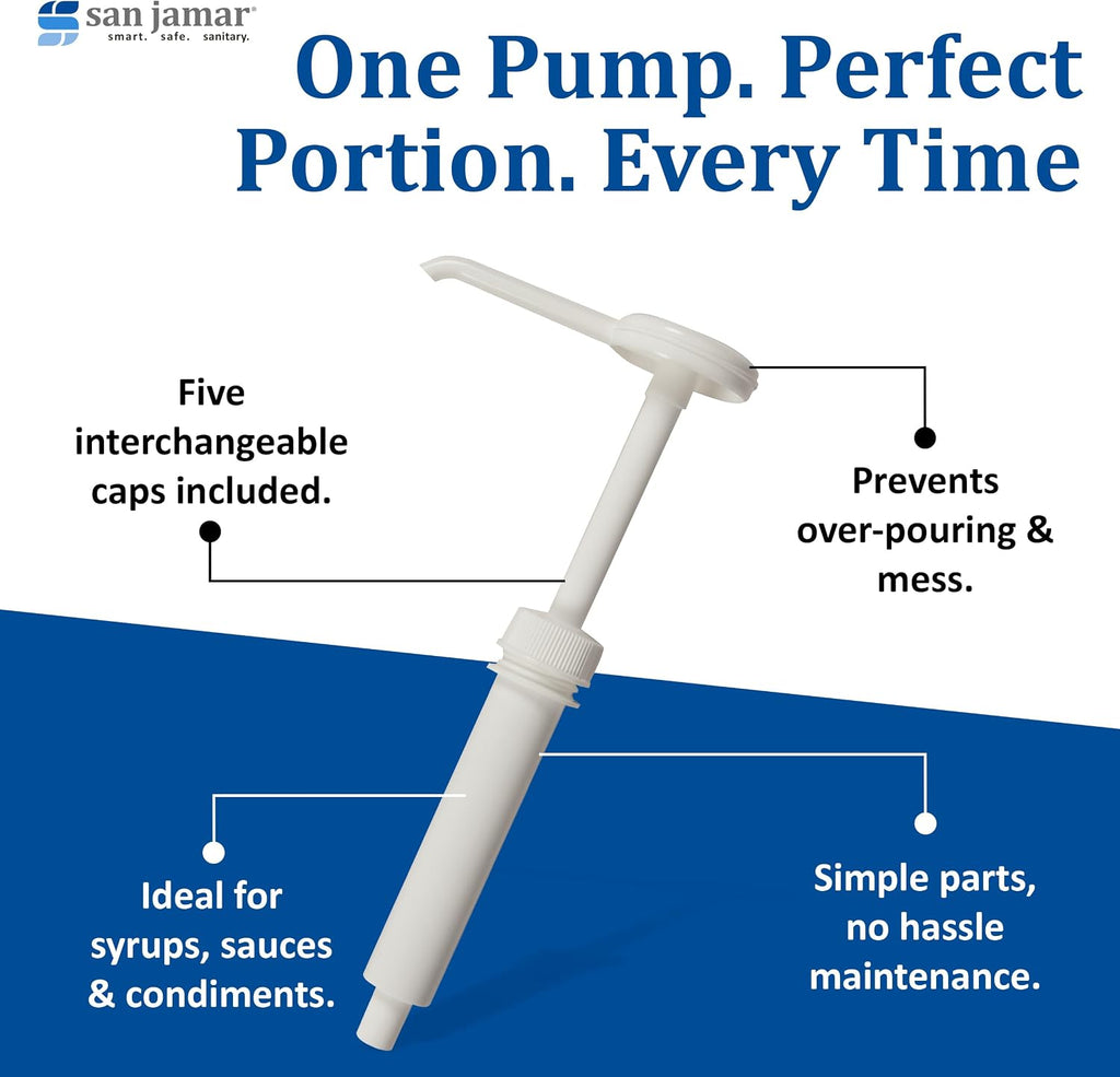 P7310 Economy Condiment Syrup Pump w/ 5 Caps NSF