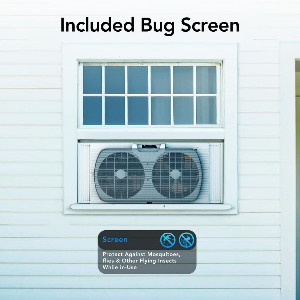 Reversible Twin Window Fan with 3-Speeds & Expandable Width
