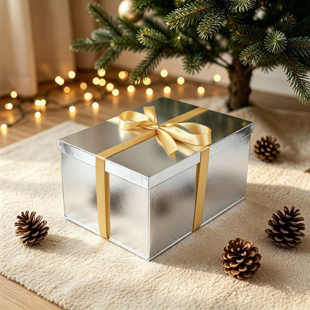 Silver Gift Box Large 16x12x8 Inch Extra Large Gift Box with Lid