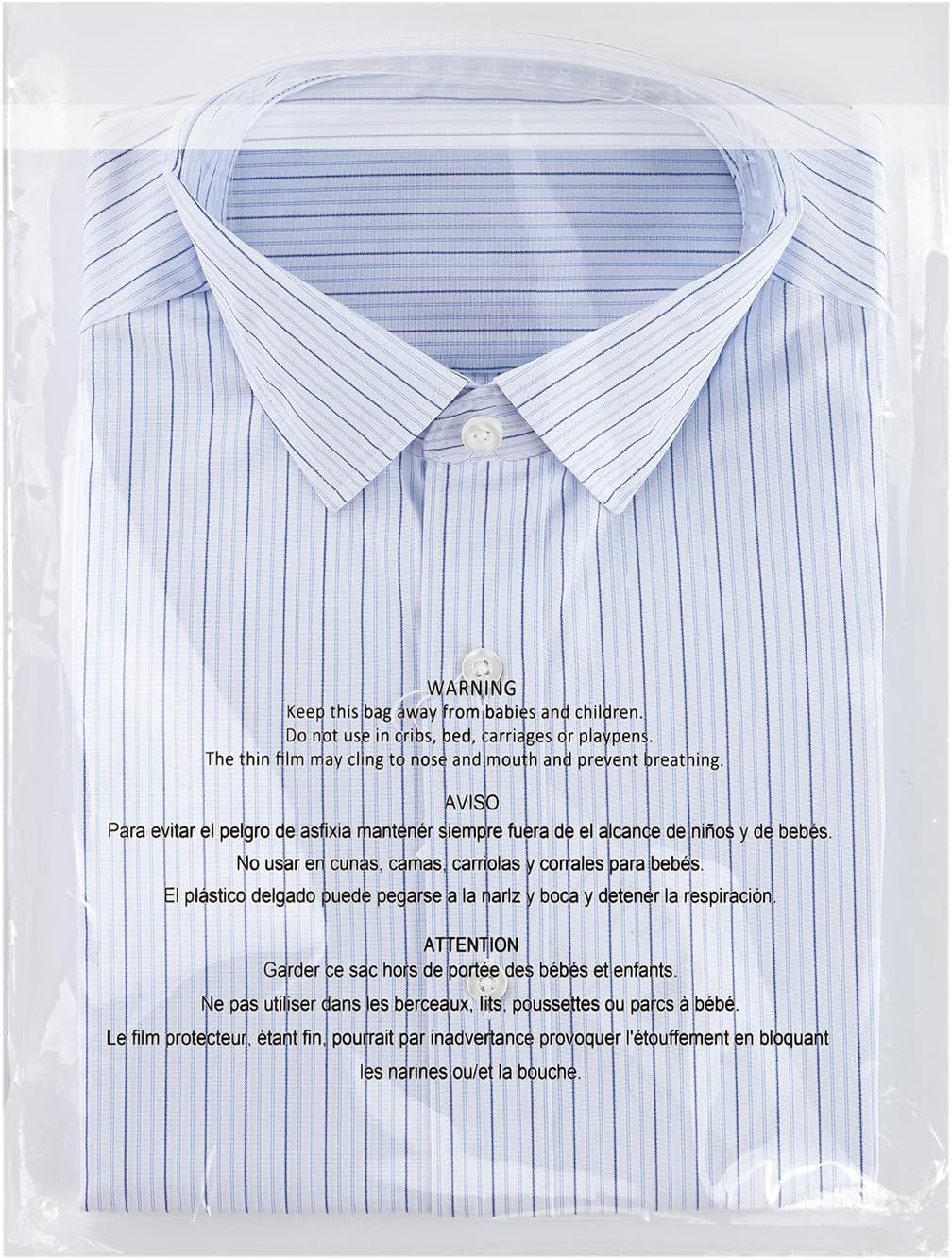 18" x 24" (100 Count) Clear Poly Bags with Suffocation Warning