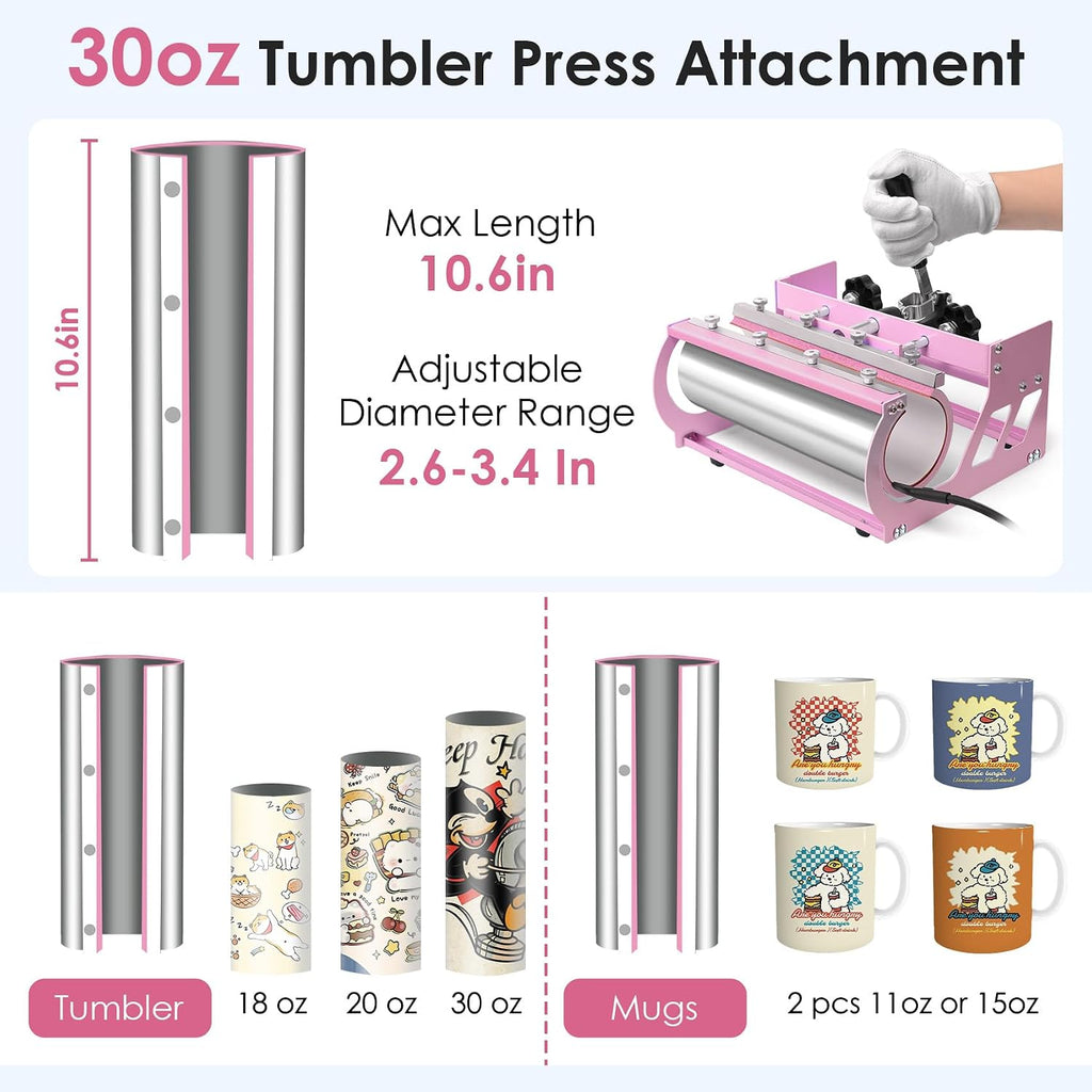 8 in 1 Heat Press Machine 15x15 Inch, Heat Press for T-Shirts, Bags | Swing Away Digital Sublimation Heat Press