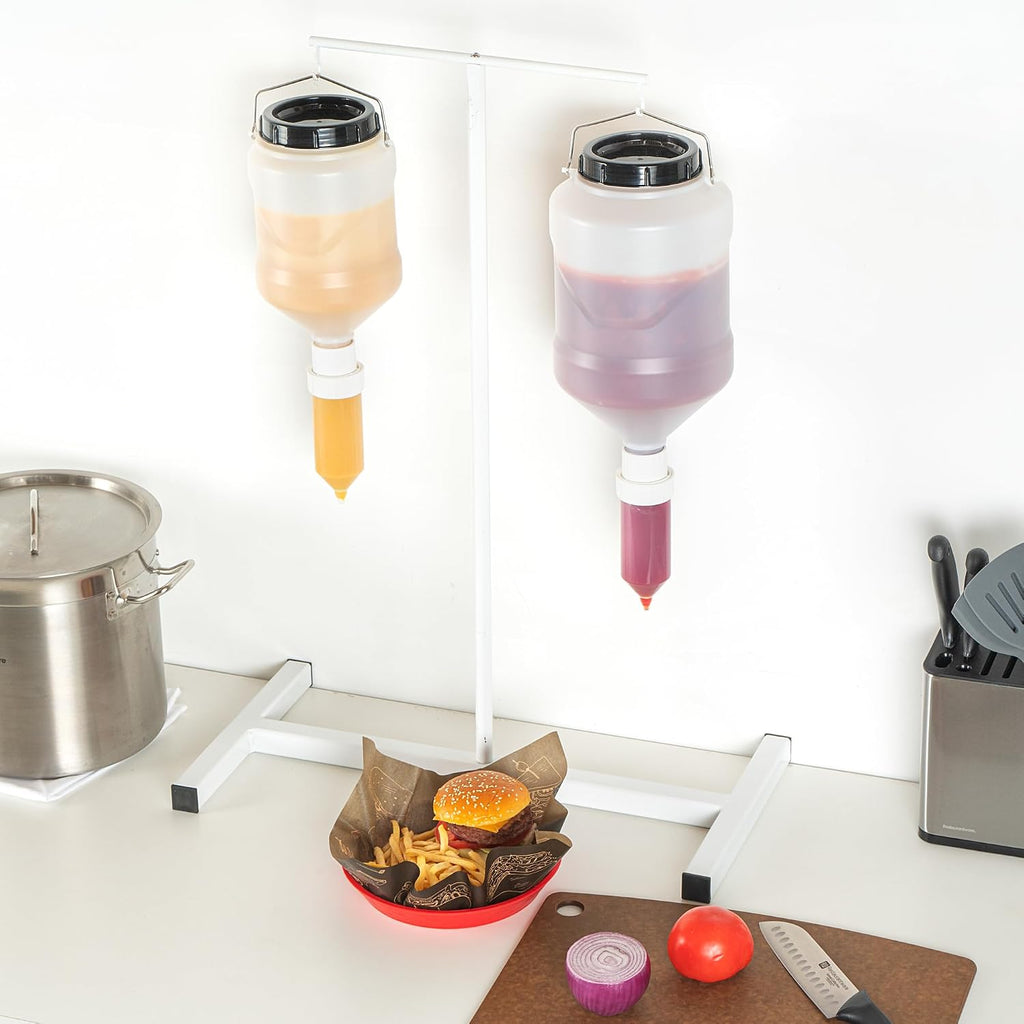 5.5 L Hanging Condiment Pump Dispenser, Squeeze Nozzle, 1 Ct