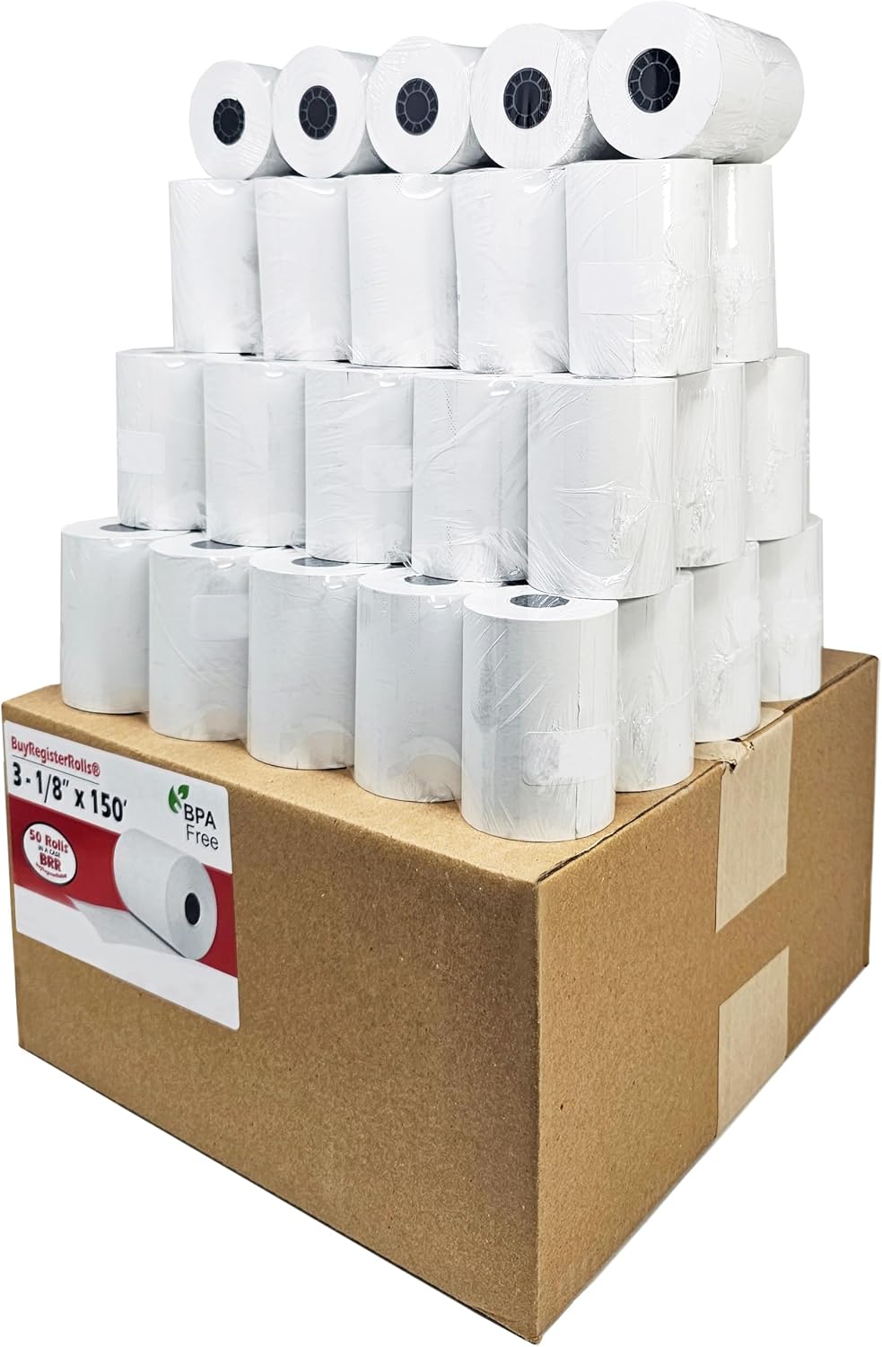 (50 Rolls) 3 1/8 x 150 Thermal Paper Receipt Rolls fits all Clover 55 GSM POS Cash Register Printers SCP700 TSP100