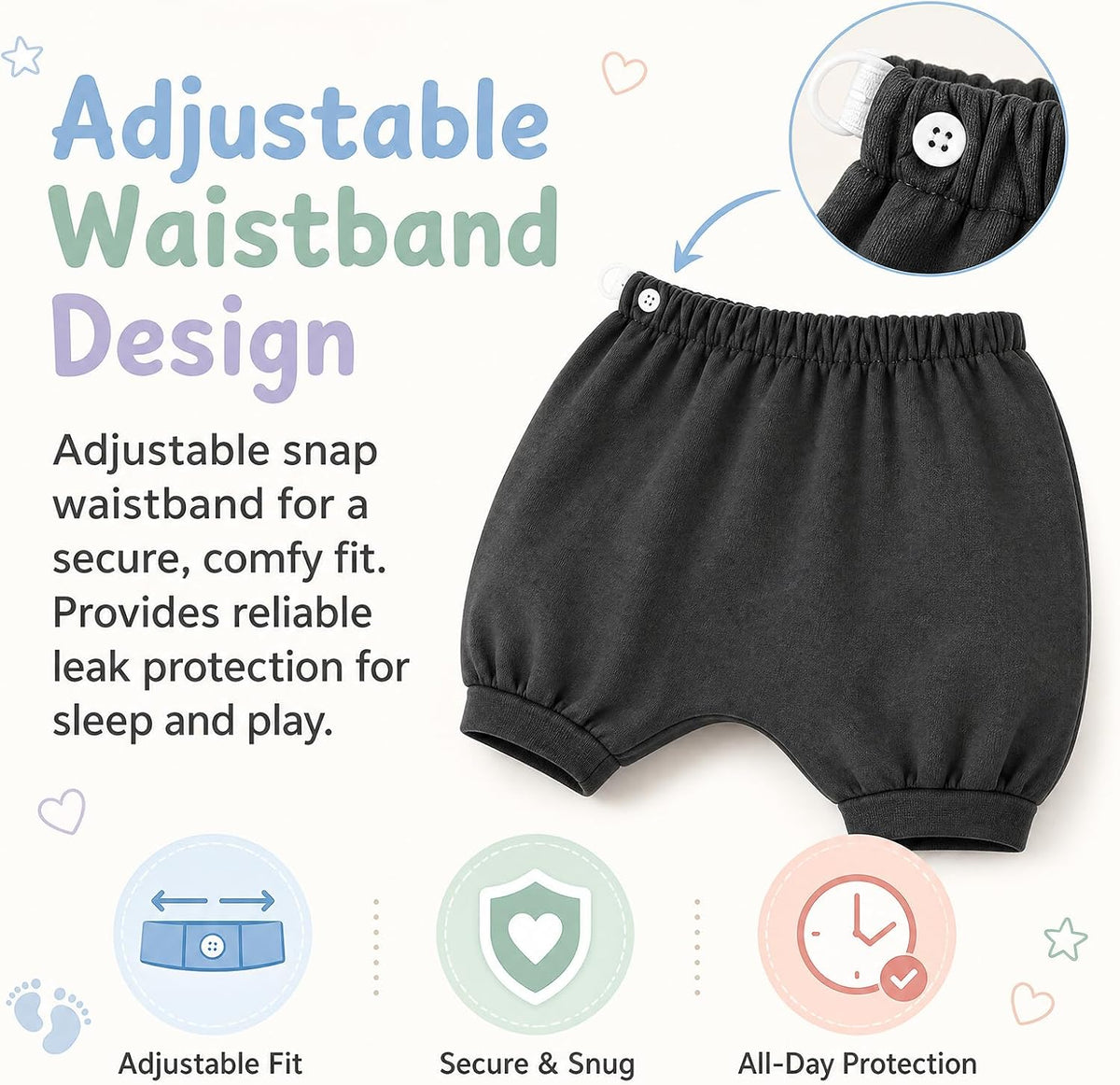 Bedwetting Diaper Pants Absorbent Potty Training Shorts 2 Pack