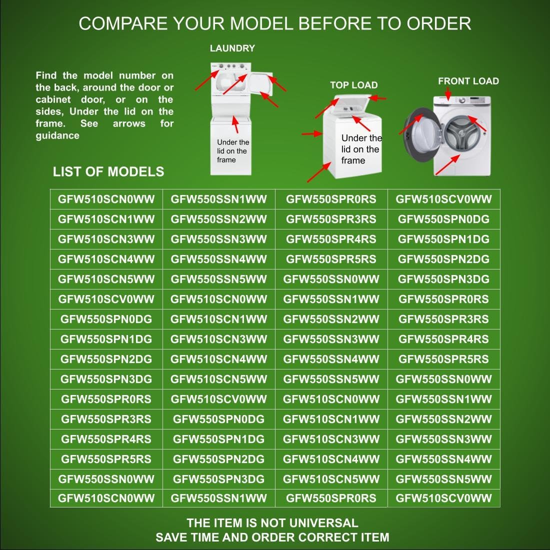 WH22X32458, WH22X34357, WH22X34660 CKDX34660X compatible with GE Washer Main Control Board w/Instructions fits old number WH22X32458, WH22X34357, WH22X34660
